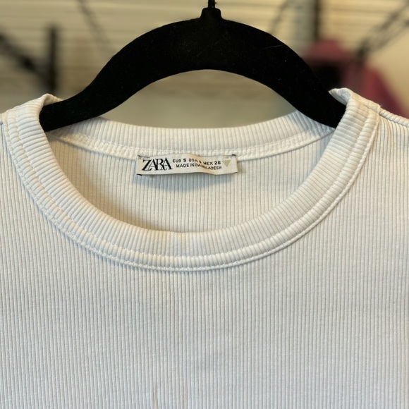 Zara Ivory Ribbed Top - Picture 2 of 3